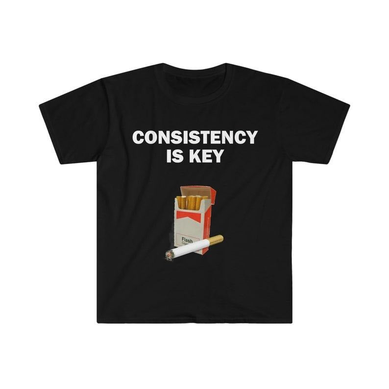 Funny Meme Shirt, Consistency Is Key Smoking Tee, Gift Unisex T-Shirt