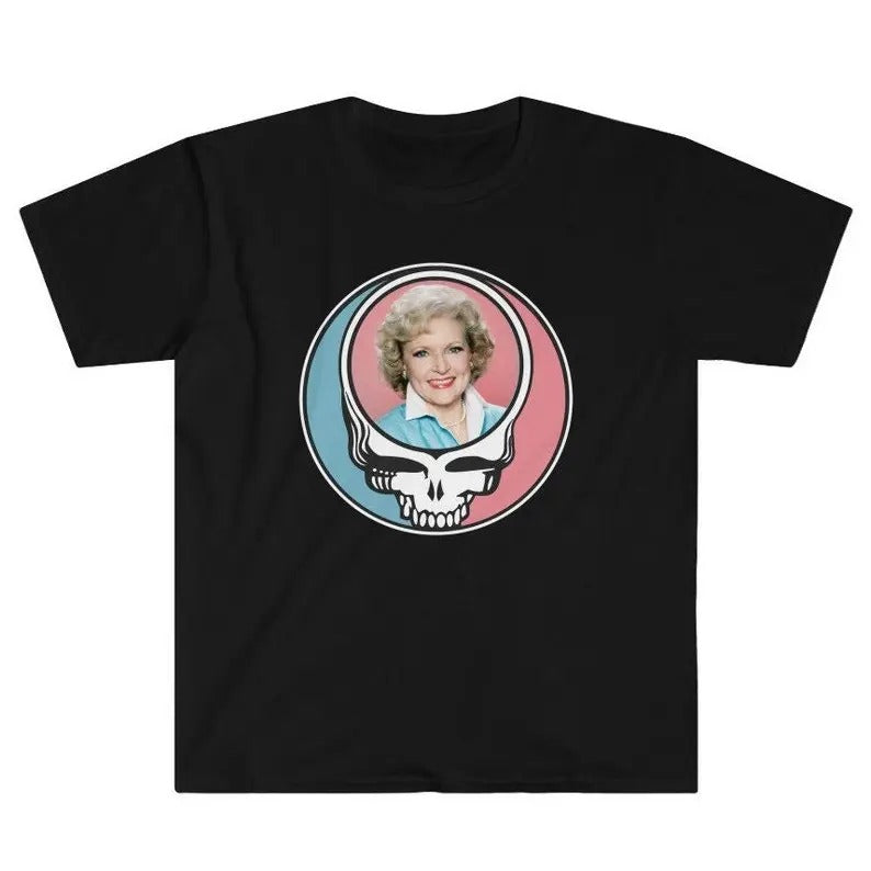 Funny Meme Shirt, Grateful for Betty White Dead Head Hippie Golden Girls Tee, Gift Unisex T-Shirt