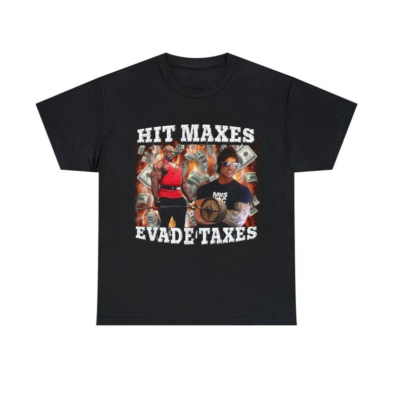 Funny Meme Shirt, Hit Maxes Evade Taxes Tee, Gift Unisex T-Shirt