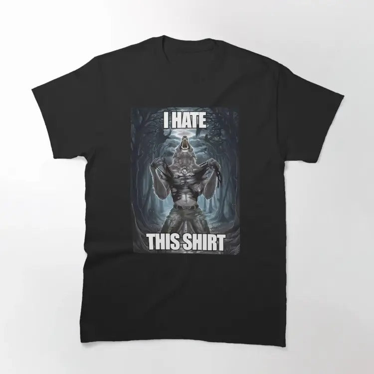 Funny Meme Shirt, Wolf Ripping Shirt Hate This Tee, Gift Unisex T-Shirt