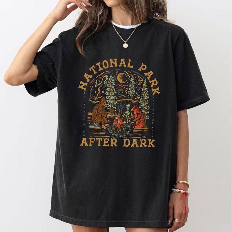 Funny National Park After Dark Shirt, Adventure Bigfoot National Park Vintage Shirt Hoodie, Sweatshirt | WearSparks.com