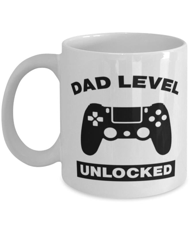 Funny New Dad Coffee Mug, Dad Level Unlocked, Funny New Dad Gift, Gaming Dad Mug, First Time Dad, Father's Day Gift Idea, Novelty Coffee Mug, Gifts For Dad Father, 11 15oz Ceramic Cup, Gifts For Him