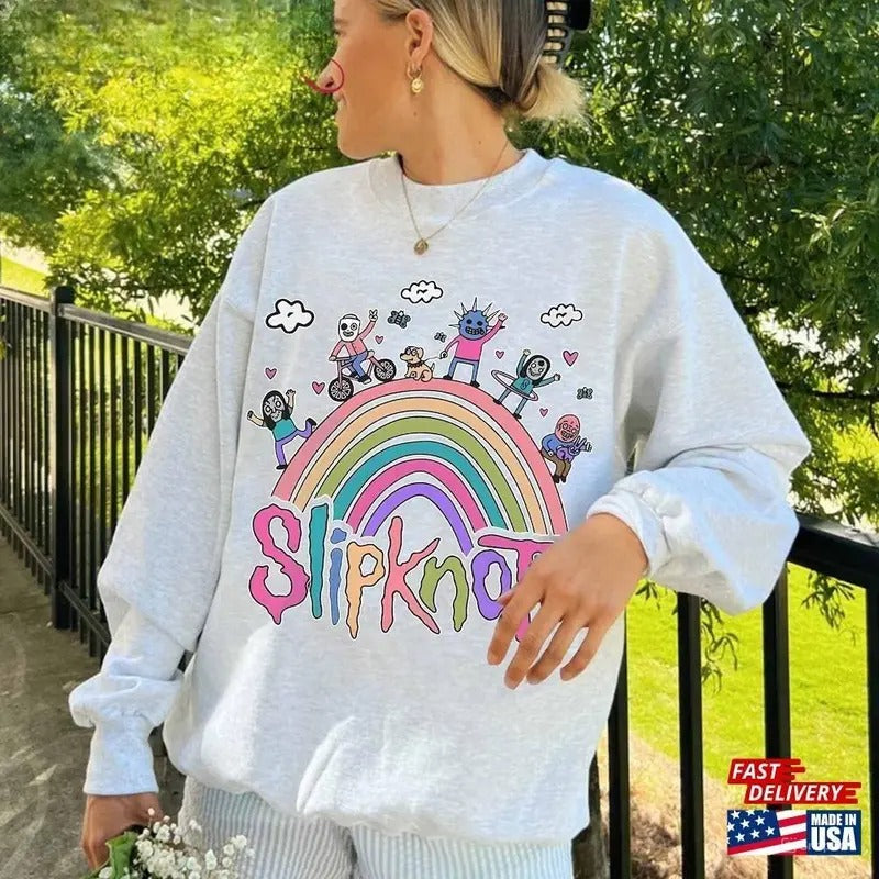 Funny Rainbow Slipknot Vintage Sweatshirt Happy Together Classic Sweaters