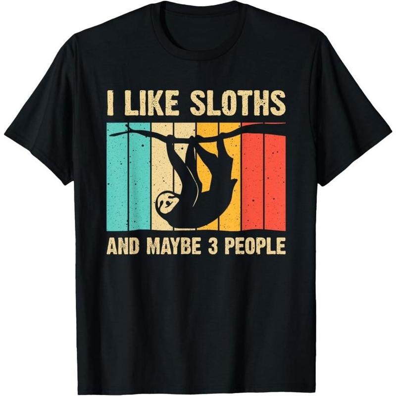 Funny Sloth Design For Sloth Lover Men Introvert T-Shirt Made in USA