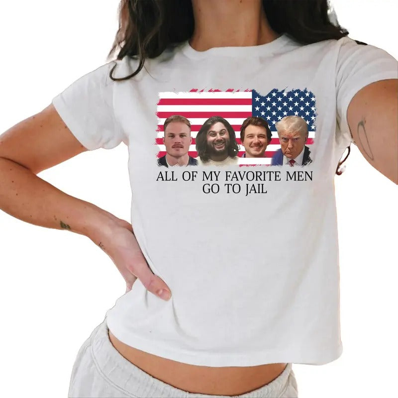 Funny Trump 2024 Baby Tee, Go To Jail Baby Tee, Patriotic Gifts Tee, Republican Gifts Casual Comfort
