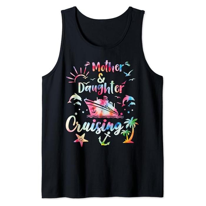 Funny Vacation Tank Top, Cruise Mother Daughter Trip Funny Mom Daughter Vacation Tank Top Casual Cotton Fabric