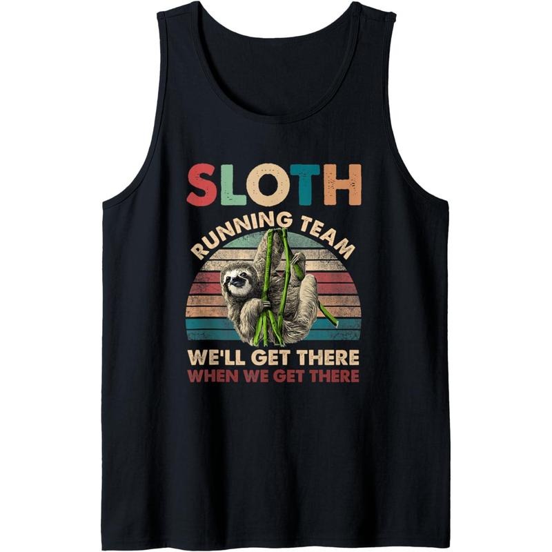 Funny Vintage Sloth Running Team Marathon Runners Jogging Tank Top Made in USA T-Shirts, Hoodie, Sweatshirt | WearSparks.com