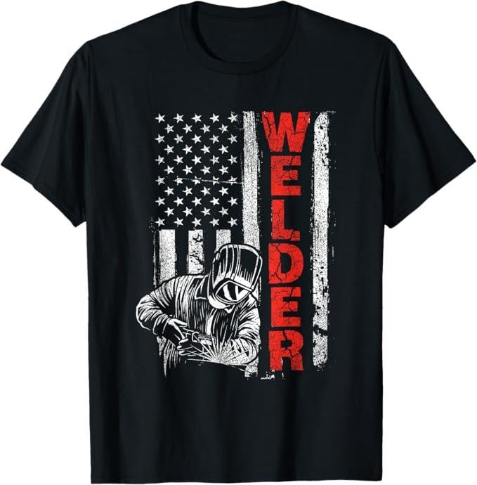 Funny Welder Shirt, Welder Gifts, USA American Welding Worker Metalworking Lover T-Shirt - Menswear Casual Cotton
