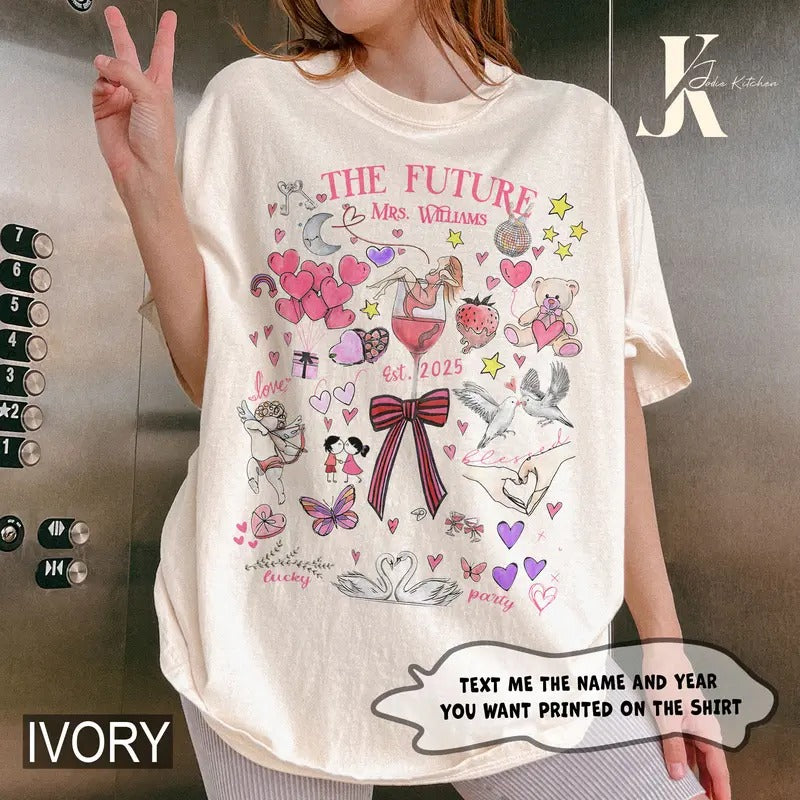 Future Mrs Shirt, Custom Bride Gift, Bride to Be Shirt, Newly Engaged Gift For Her, Personalized Engagement Shirt, Fiancee Comfort Colors Crewneck Top