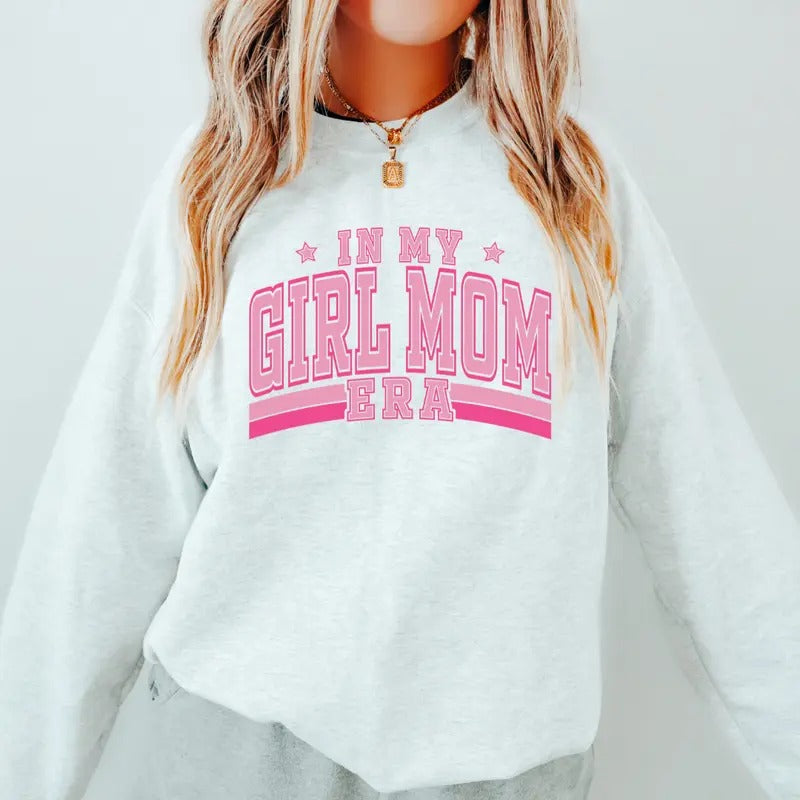 GIRL MAM ERA CREWNECK, MAMA SWEATSHIRT, MOTHER'S DAY GIFT, CASUAL COTTON CREWNECK HOODIE, WOMENS SWEATSHIRT Comfort Fit