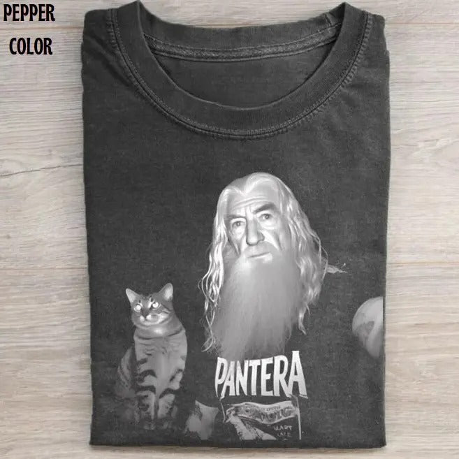 Galdalf Selfie With Cat Funny Graphic T-shirt, Meme Cat Love Shirts, Unisex Lord of the Rings Movie Shirt Menswear Womenswear Streetwear