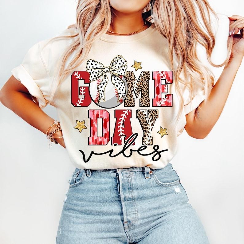 Game Day Baseball,Baseball, Baseball Coquette, Baseball Bow, Baseball Mama, Baseball Mom, Brushstroke Tshirt