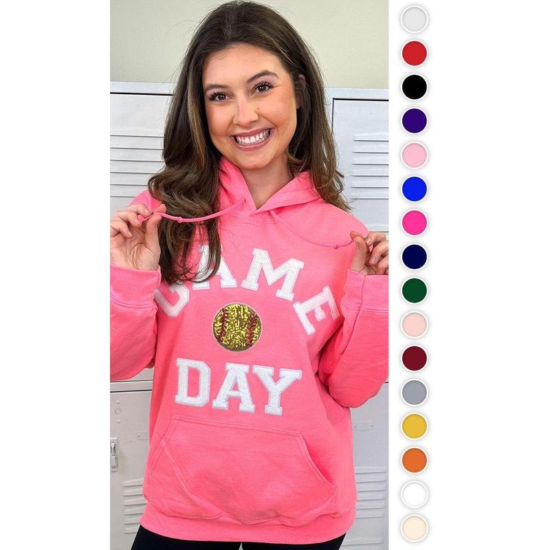 Game Day Sparkle Softball Adult Hoodie