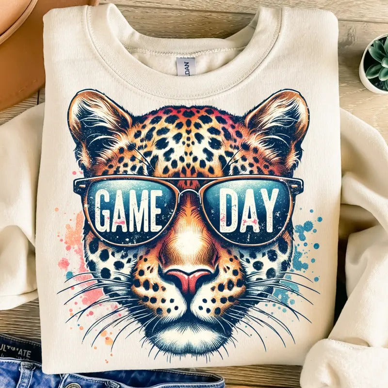 Game Day Sweatshirt, School Mascot Sweatshirt, Vintage Sport T-shirt, Fashion Top Daily Wear, Graphic Shirts for Men, Women Sweaters Womenswear