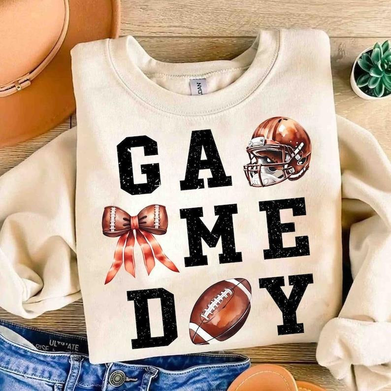 Game Day Touchdown Football Season College Football Ballpark Mom, Fall Football , Football Season Sweatshirtstyle{n002}2