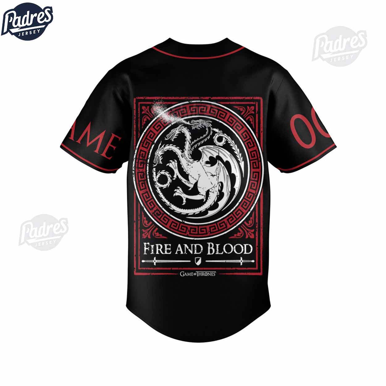 Game Of Thrones Fire And Blood Custom Baseball Jersey Style - Padres Jersey Oasis: Elevate Your Baseball Style Game