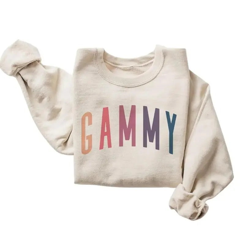 Gammy Ombre Sweatshirt - Gift For New Grandma - Pregnancy Announcement Gift Womenswear Long Sleeve Women