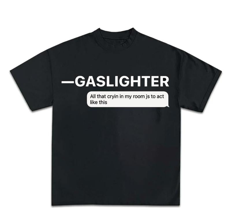 Gaslighter T Shirt Gothic Harajuku Graphic Goth Y2k Clothing