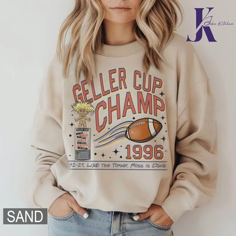 Geller Bowl Friendsgiving Shirt, Friends Sweatshirt, Geller Cup, Friends Thanksgiving Sweatshirt, Ross Rachel Monica Chandler Phoebe Hoodie Crewneck Womenswear Black Check