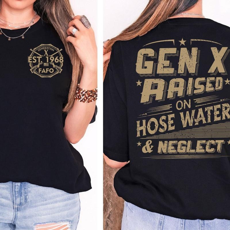 Gen X Army Custom Year New Version The Badass Generation, Custom Year Of Birth Shirt, Generation X T Shirt - 100% Cotton Top Unisex Comfort Womenswear