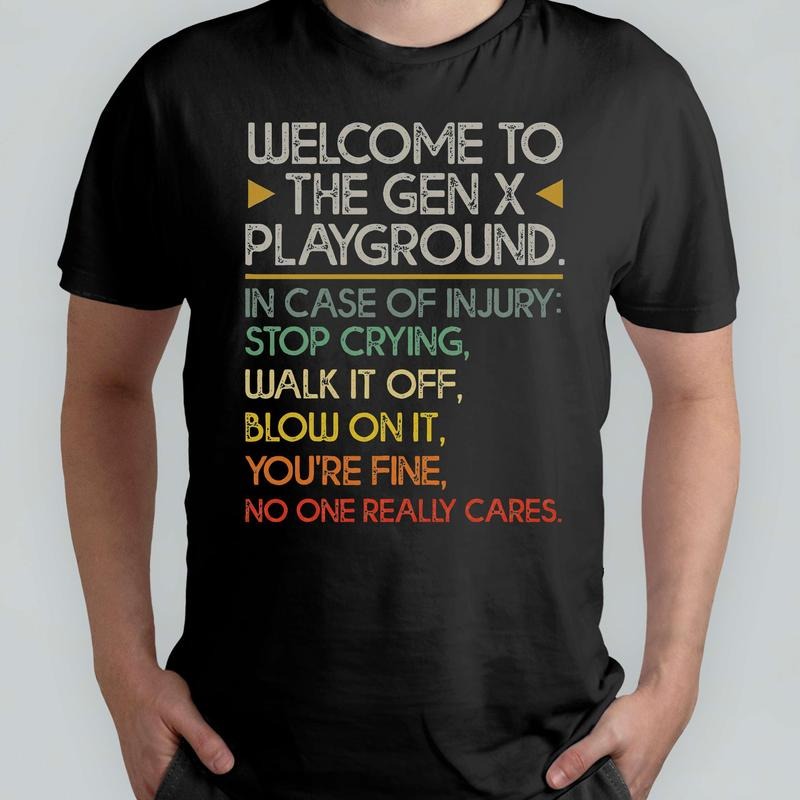 Gen X Playground Rules Shirt Retro 80s 90s Tee Funny Gen X Shirt Nostalgic Playground Rules Old School Shirt T-shirt,...
