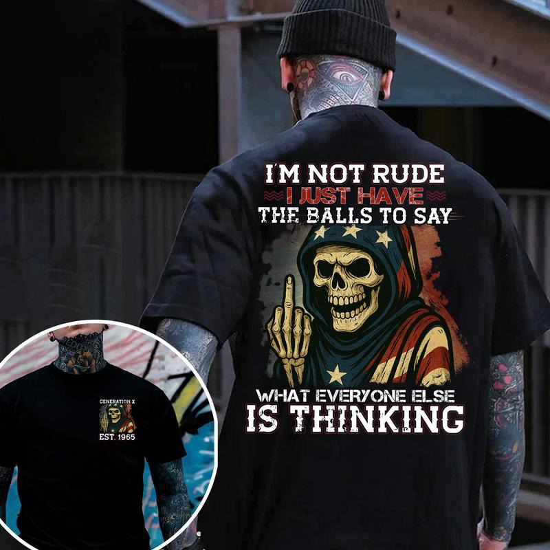 Generation X Custom Year Badass T-Shirt, Gen X FAFOT Graphic Tee, 100% Cotton Unisex Top, Comfortable Classic Fit for Menswear & Womenswear, Vintage Skull Shirt, Custom Gen X Gift, Graphic Love Shirtstyle{n002}2