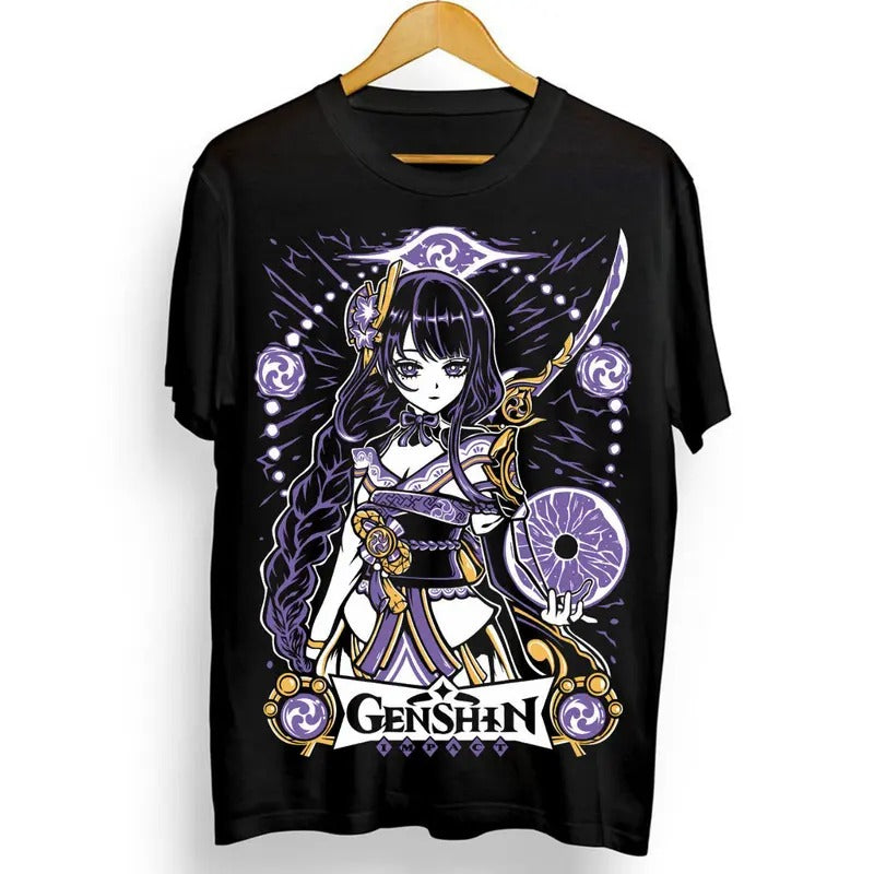 Genshin Impact Raiden Shogun T-shirt Anime Unisex Harajuku T-Shirt Tee ALL SIZES