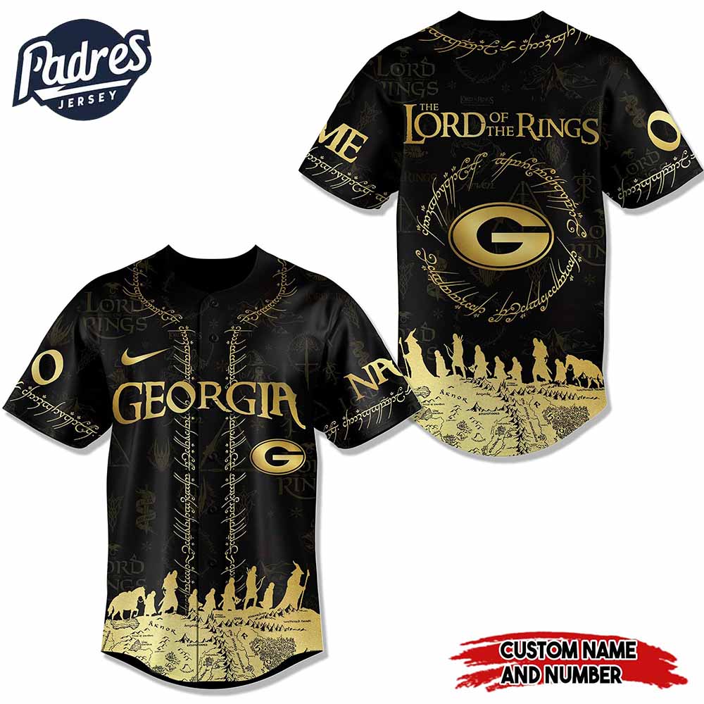 Georgia Bulldogs NCAA x The Lord Of The Rings Personalized Baseball Jersey Outfit - Padres Jersey Oasis: Elevate Your Baseball Style Game