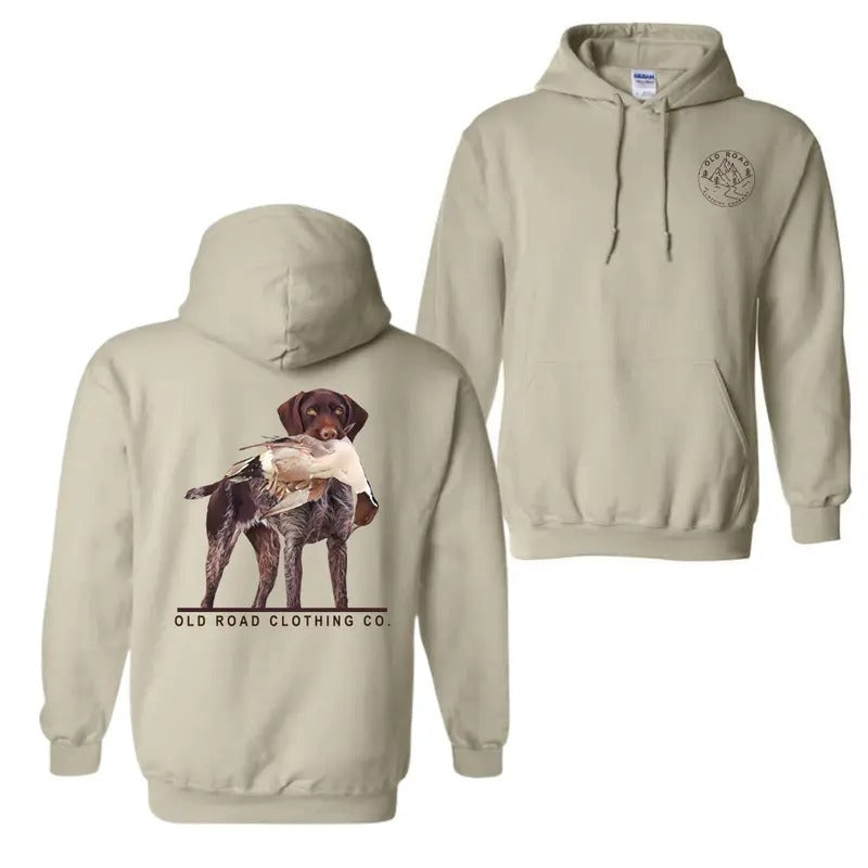 German Wirehaired Pointer 2 Sided Hoodie T-Shirt, Duck Hunting Hoodie For Men And Women Fabric Menswear Sweatshirt