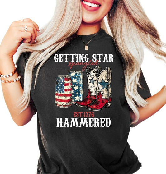 Getting Star Spangled Hammered Shirt, America Shirt, Funny America Shirt, 4th Of July Shirt, Usa Shirt, Independence Day Shirts, Unisex T-Shirt, Gifts For Him Her, Short Sleeve Tee Shirt