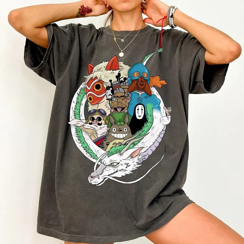 Ghibli Character Shirt Sweatshirt Hoodie Studio Ghibli T-shirt Ghibli Shirt Hayao Miyazaki Studio Ghibli Gift