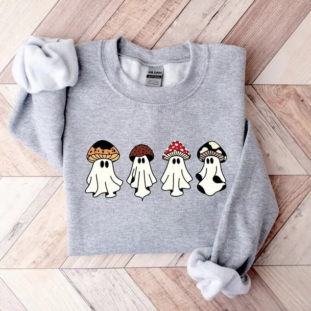 Ghost Sweatshirt, Halloween Sweatshirt, Magic Mushroom Sweatshirt, Spooky Season Shirt, Ghost Shirt, Halloween Shirt, Funny Fall Shirt