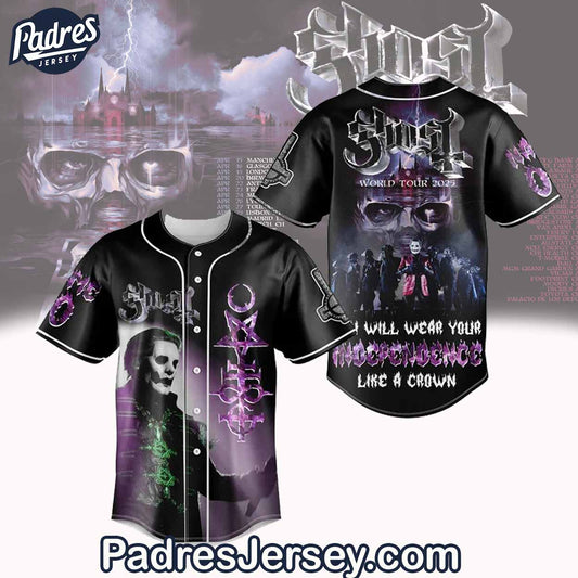 Ghost World Tour 2025 Baseball Jersey Outfit - Music Merch - Padres Jersey Oasis: Elevate Your Baseball Style Game