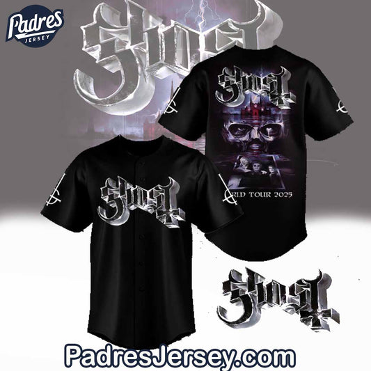 Ghost World Tour 2025 Black Baseball Jersey Outfit - Padres Jersey Oasis: Elevate Your Baseball Style Game