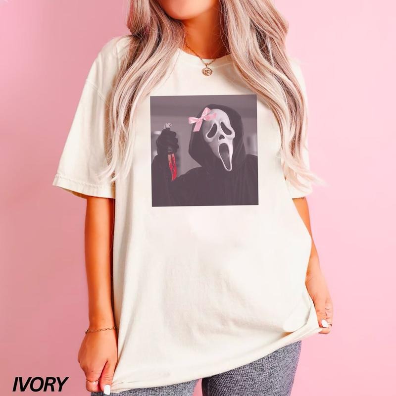 Ghostface Coquette Shirt, Horror Movie T-Shirt, Summerween Tee, Horror Coquette Shirt, Scream Ghostface Sweatshirt, Scream Sweatshirts