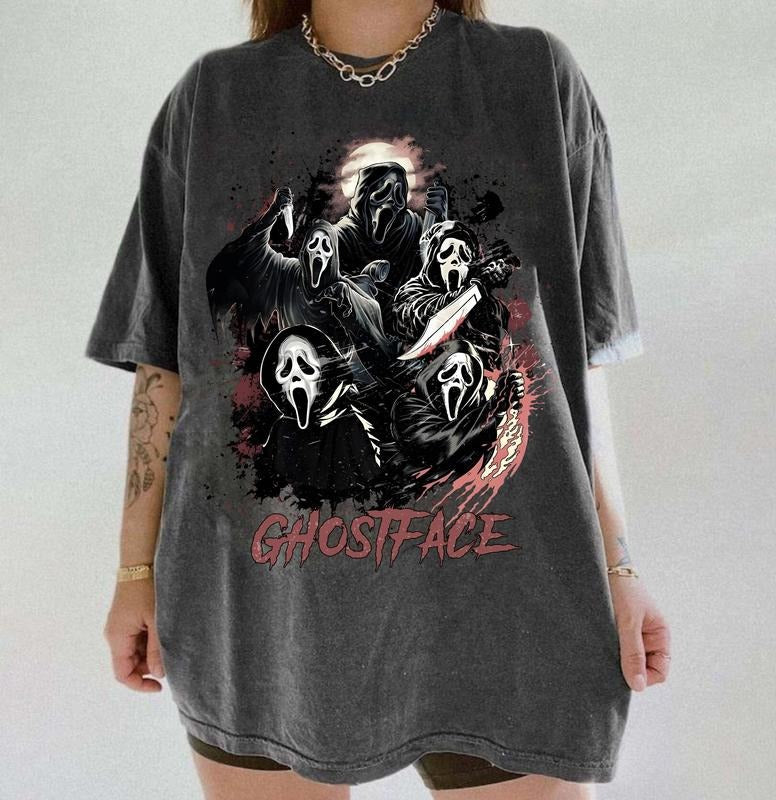 Ghostface Halloween Movie T-Shirt, Scary Movie Shirt, Halloween Horror Character Shirt, Ghostface Sweatshirt