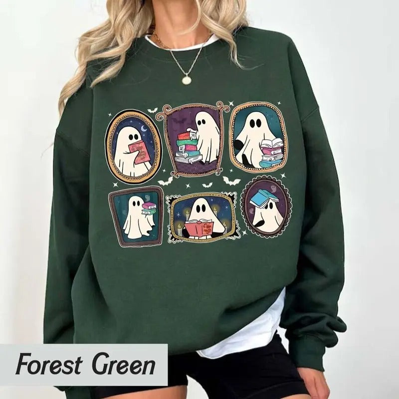 Ghosts Reading Acotar Sweatshirt, Ghost Reading Book Sweatshirt, Acotar Ghost Sweater, Spooky Acotar Shirt, Sjm Ghost...