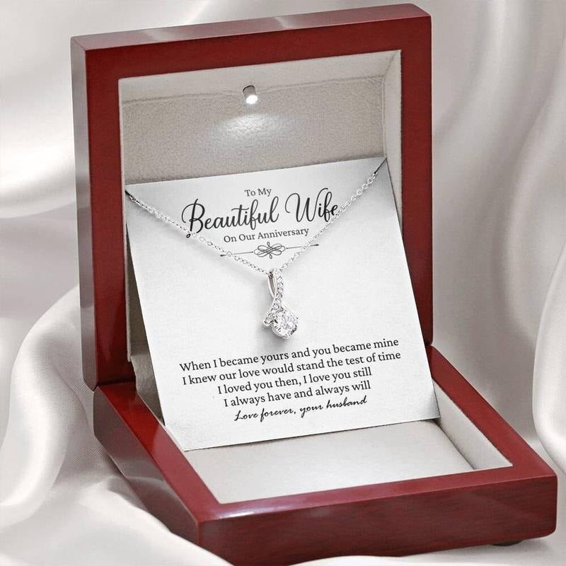 Gift For Wife On Anniversary, To My Wife On Our Anniversary, Gift From Husband, Anniversary Gifts, Anniversary Jewelry, Love Necklace With Message Card, Gift For Wife, Necklace With Gift Box, Valentine Gifts, Necklace Gift, Gifts For Valentines Day