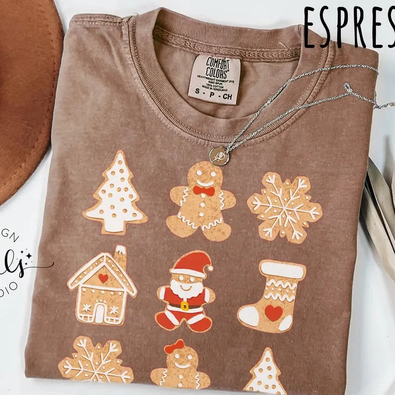 Gingerbread Shirt Cute Christmas Shirt Gingerbread Man Shirt Women Holiday Shirt Winter Tee Gift for Baker Christmas Top