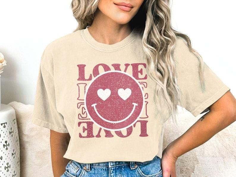 Girlfriend Valentines Day Gift, Be Mine Smile Happy, Retro Vintage Hoodie and Sweater; T-shirt Cotton Womenswear Light Polyester Crewneck Light Polyester Solid Tops