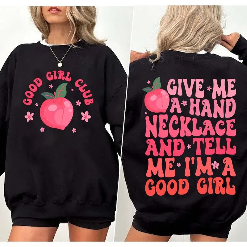Give Me A Hand Necklace And Tell Me I'm A Good Girl Comfort Color shirt, Bookish Gift, Book Lover Gift, Book, Spicy Romance, Bookish shirt