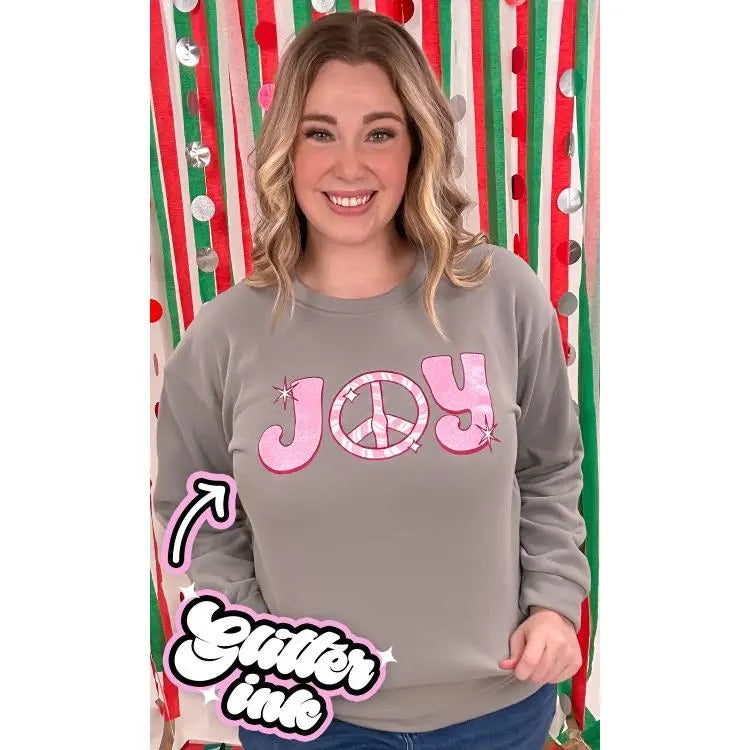 Glitter Joy Christmas Graphic Sweatshirt