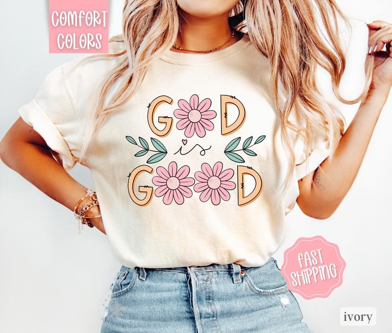 God Is Good Shirt Comfort Colors, Christian Shirt, Oversized Graphic Tshirt, Religious Tshirts