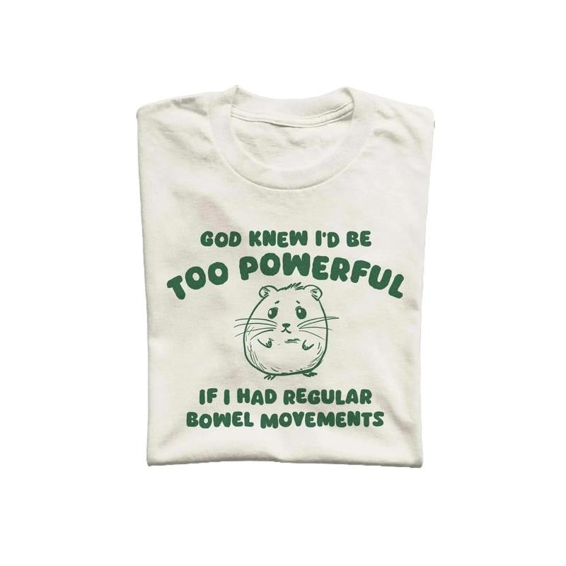 God Knew I'd Be Too Powerful Unisex T Shirt, Vintage Drawing Tee, Weird T-Shirt, Graphic Tee