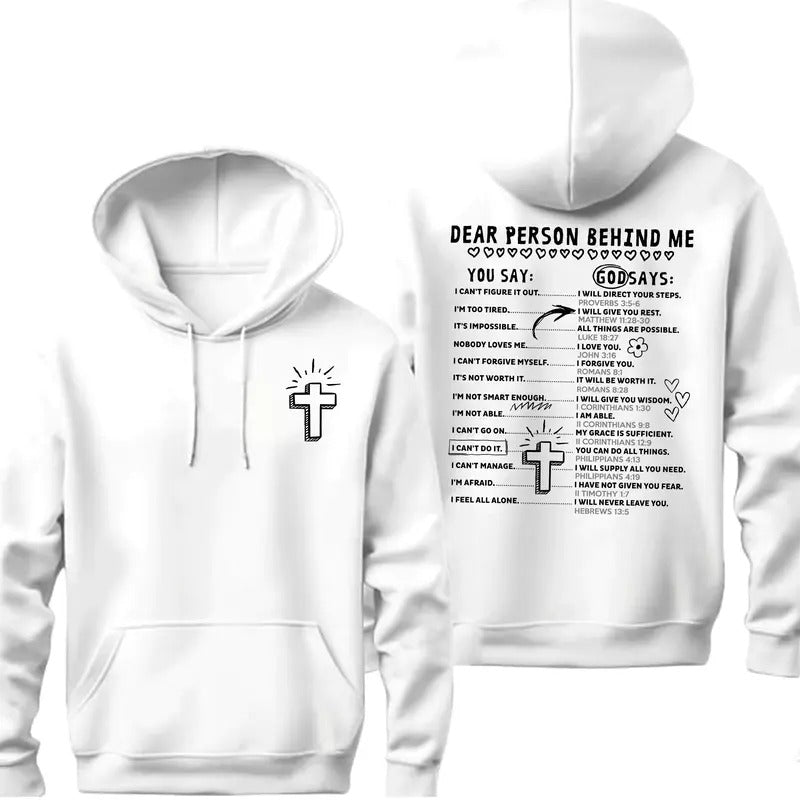God Says Hoodie Design Shirt, Retro Christian, Bible Affirmations Shirt, Dear Person design, Jesus Doodle Shirt,...