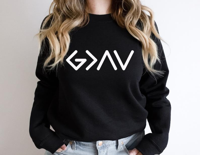 God is Greater Than the Highs and Lows Sweatshirt, Christian Hoodie, Bible Jesus Lover Gift, Faith Sweatshirt, Jesus Shirt, Christian T-shirt, sweater and Hoodie