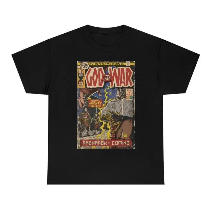 God of War Ragnarök Comic book cover Fan Art Essential T-Shirt , Unisex Heavy Cotton Tee- Vintage y2k tshirt
