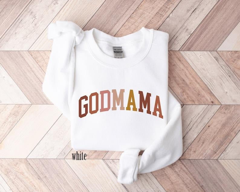 Godmama Gift,Godmother Sweater, Godmama Sweater, Godmother Hoodie and Sweater; T-shirt Cotton Menswear Polyester Tops
