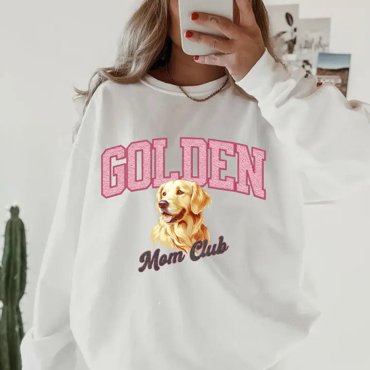 Golden Mom club Sweatshirt ~ Sweatshirt Unisex Apparel Relaxed Fit Printed in the USA Clothing Womenswear Casual and Comfortable