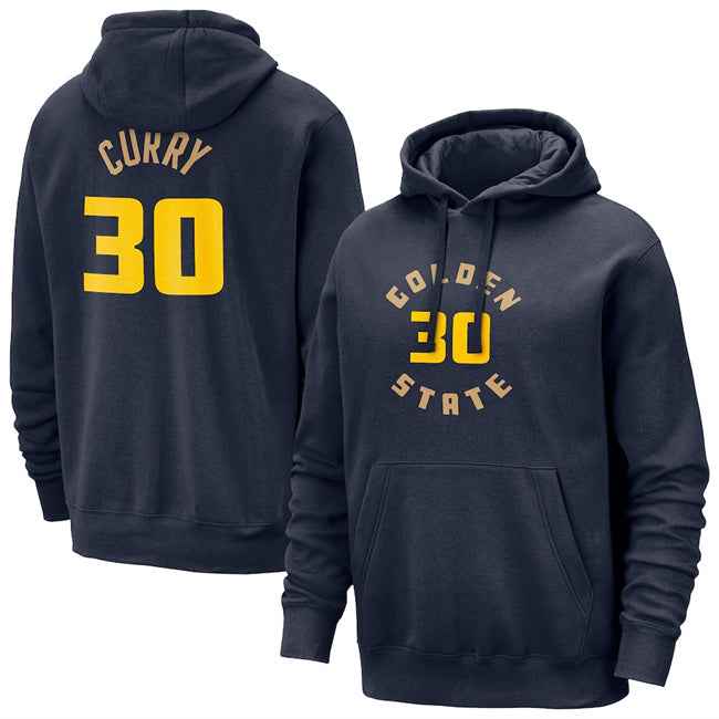 Golden State Warriors 30 Stephen Curry Navy 2024 25 City Edition Pullover Hoodie
